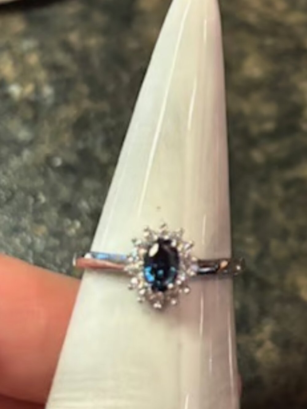 Royal Blue Moissanite Diamond Ring 0.5 carat